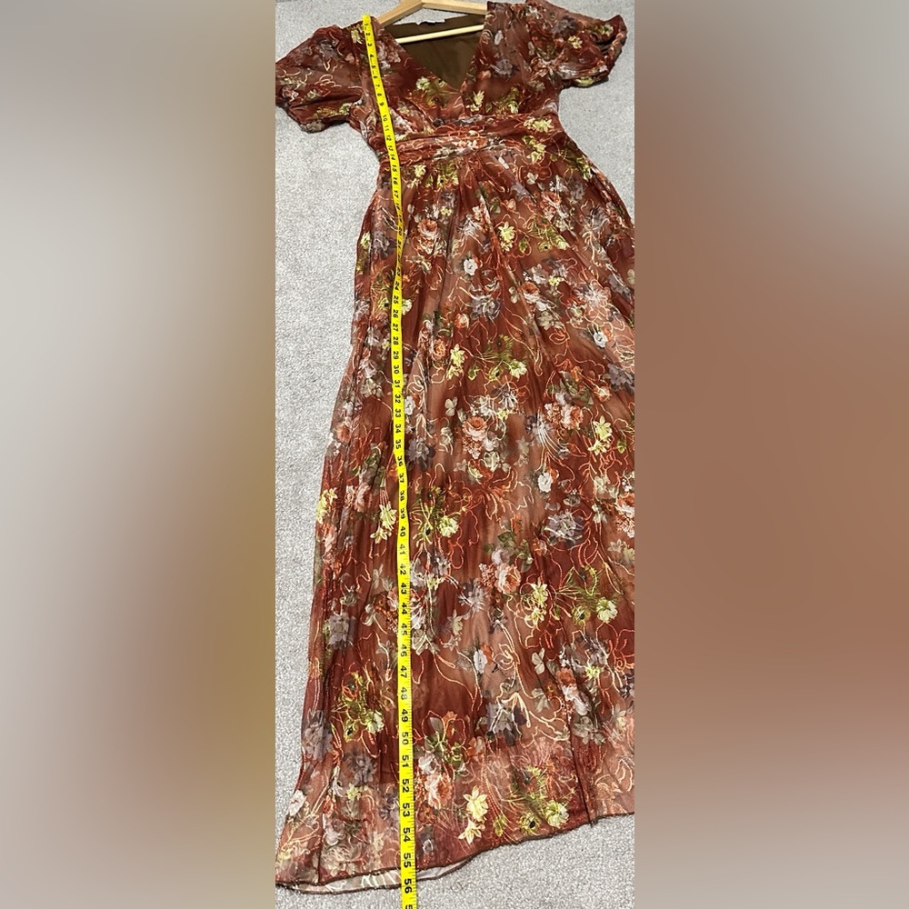 Baltic Born Ardley Maxi Dress Rust Floral Size Medium - Picture 12 of 12